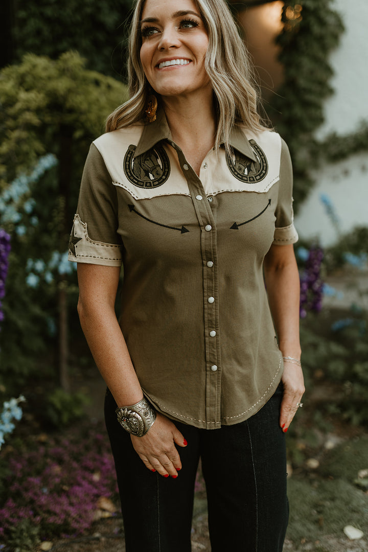 The Brave Horse Button Up