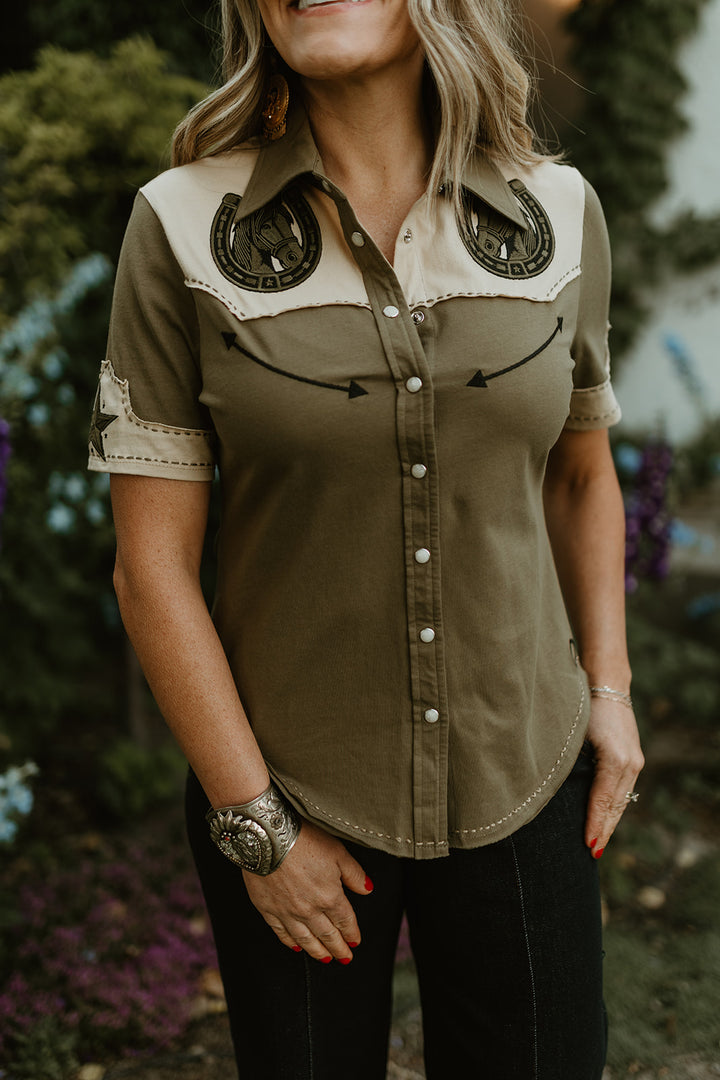 The Brave Horse Button Up