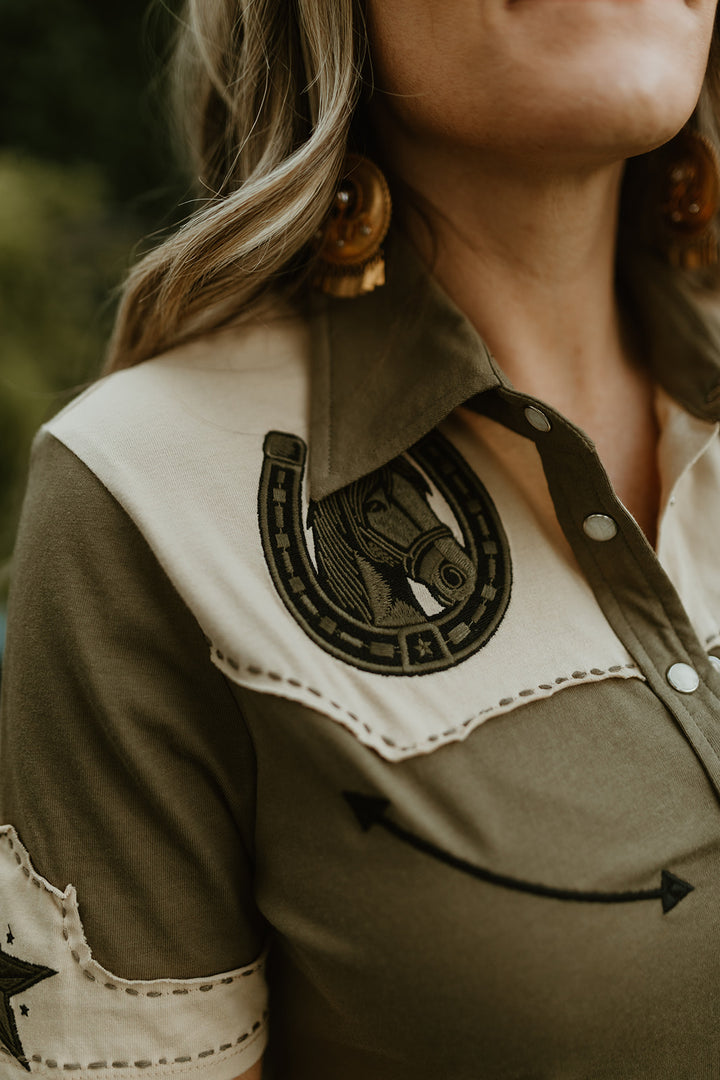 The Brave Horse Button Up