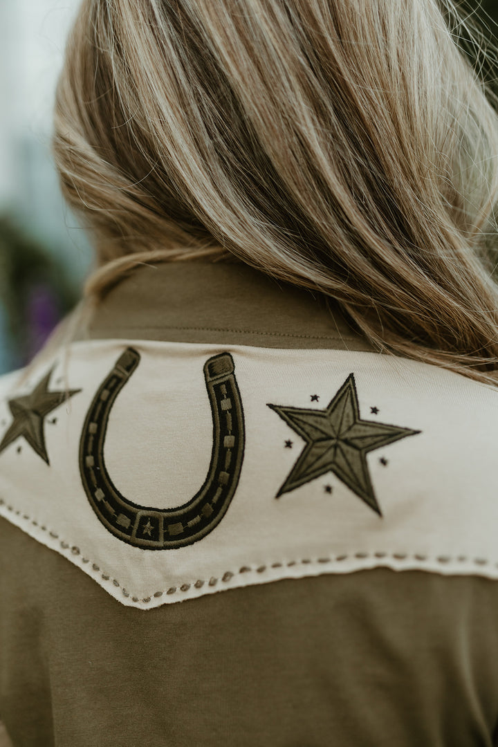 The Brave Horse Button Up