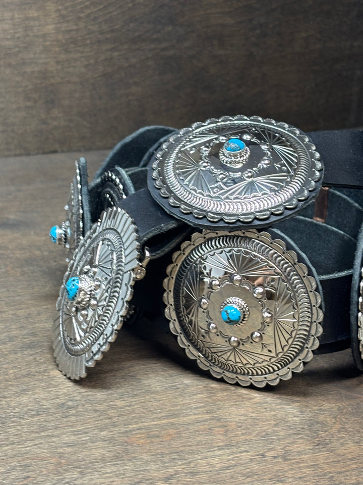Silver Sunflower Concho Belt