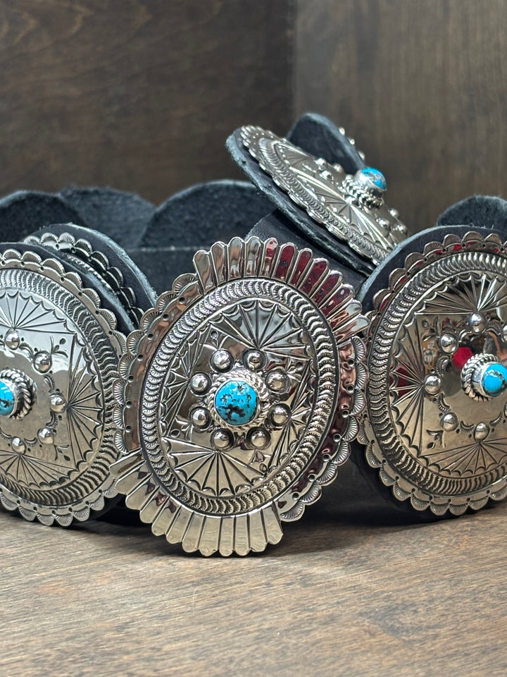 Silver Sunflower Concho Belt