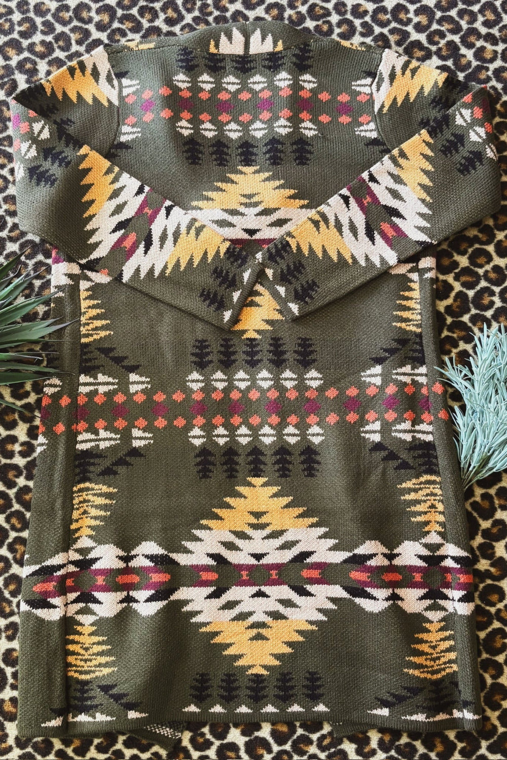 Aztec Ember Long Cardigan