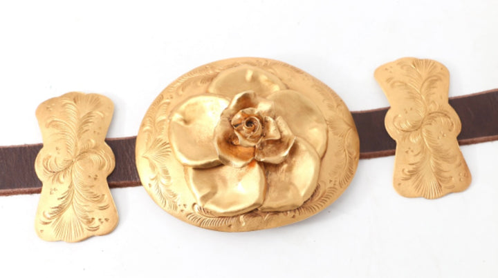 Golden Petals Concho Belt