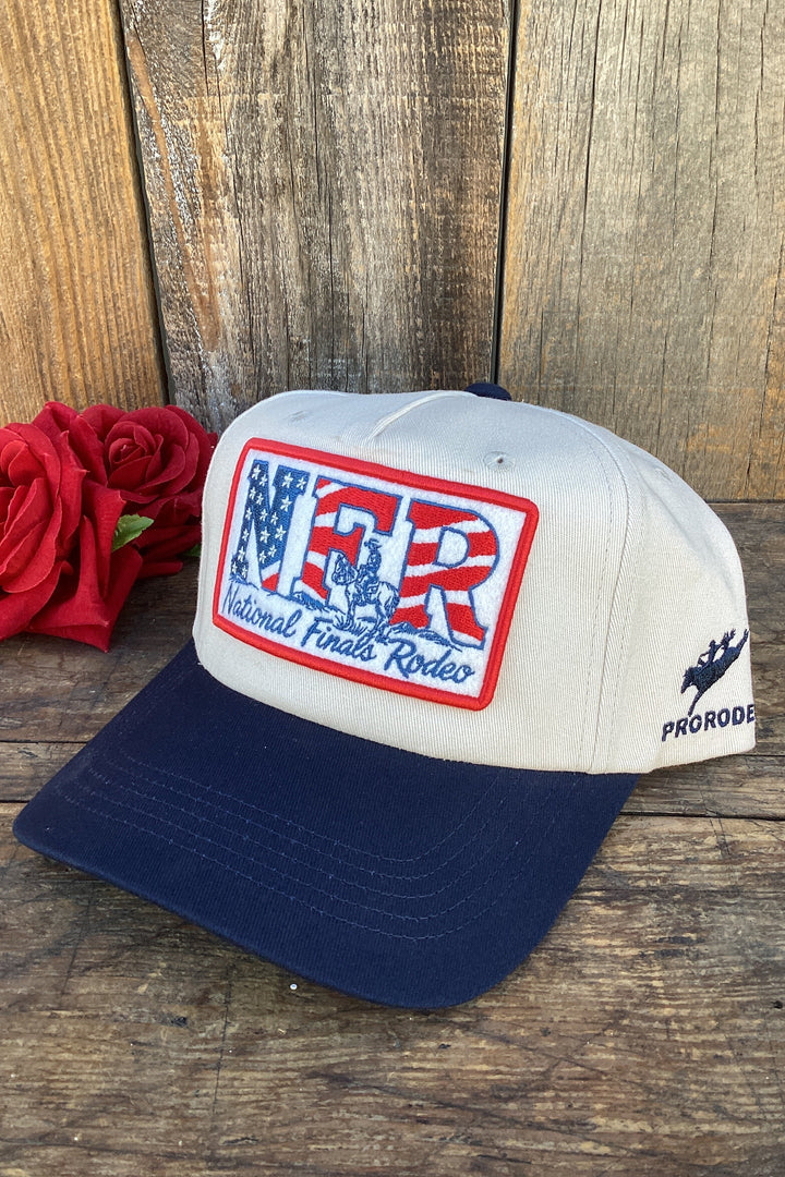 Cream & Navy American Cap