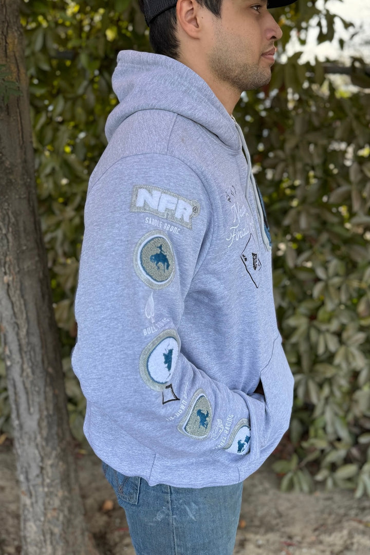 Grey Horse Shoe Patch Hoodie