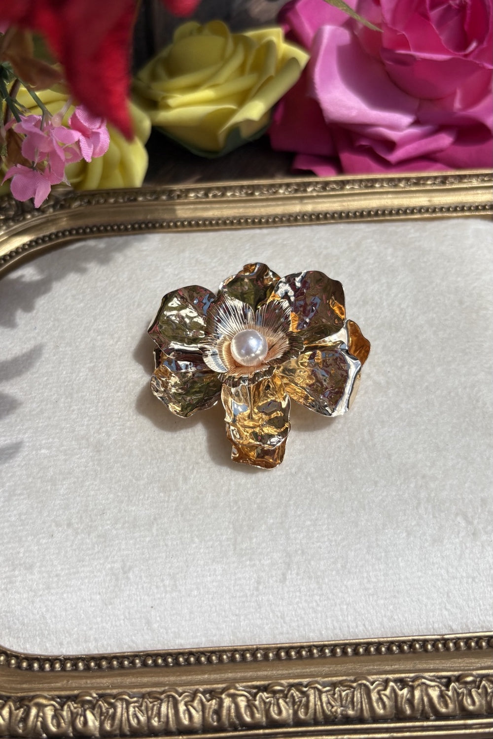 Holly Blossom Gold Brooch