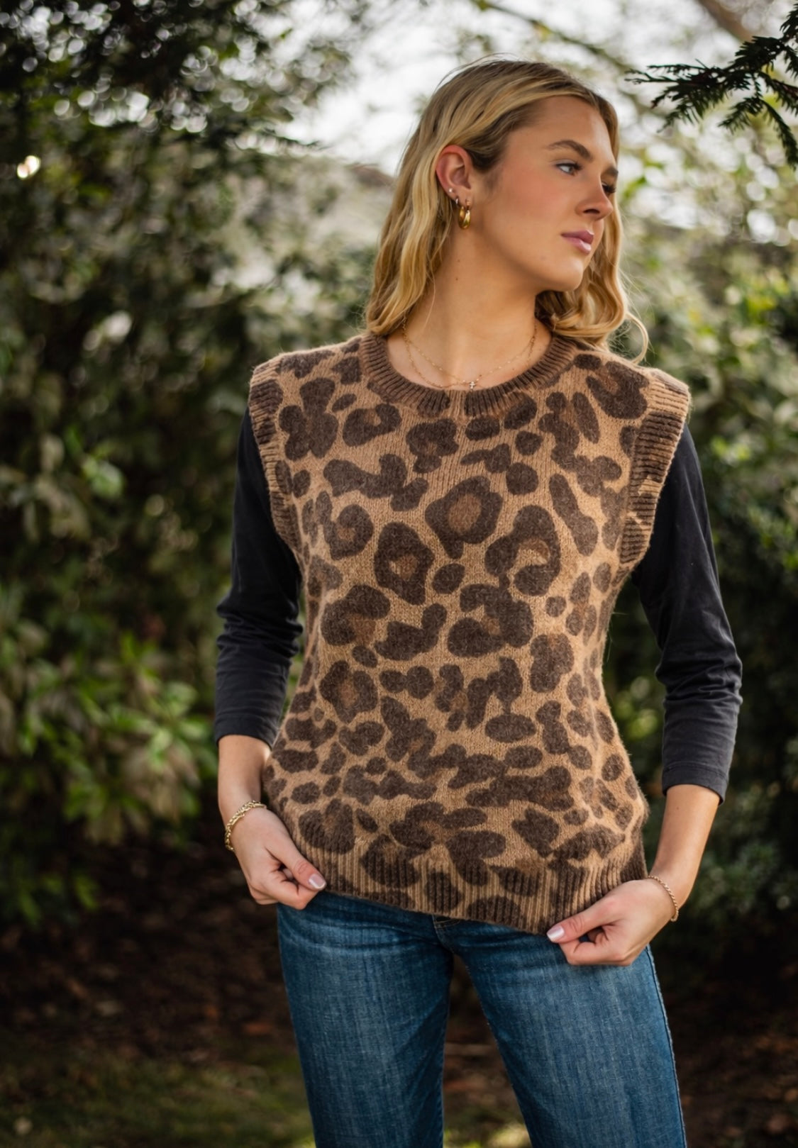 Leah Leopard Vest