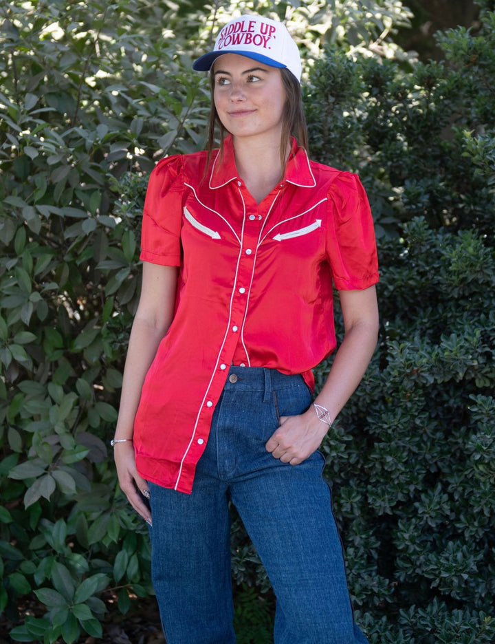 Sassy Silk Button Up Blouse