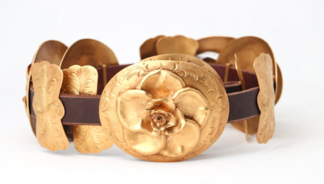 Golden Petals Concho Belt