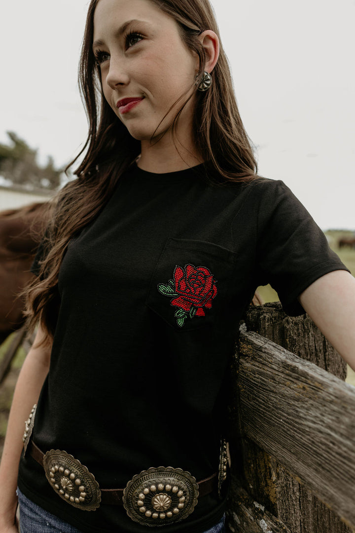 Black Rosa Pocket Tee