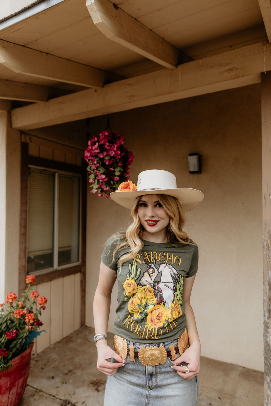 Rancho Round Up Olive Tee