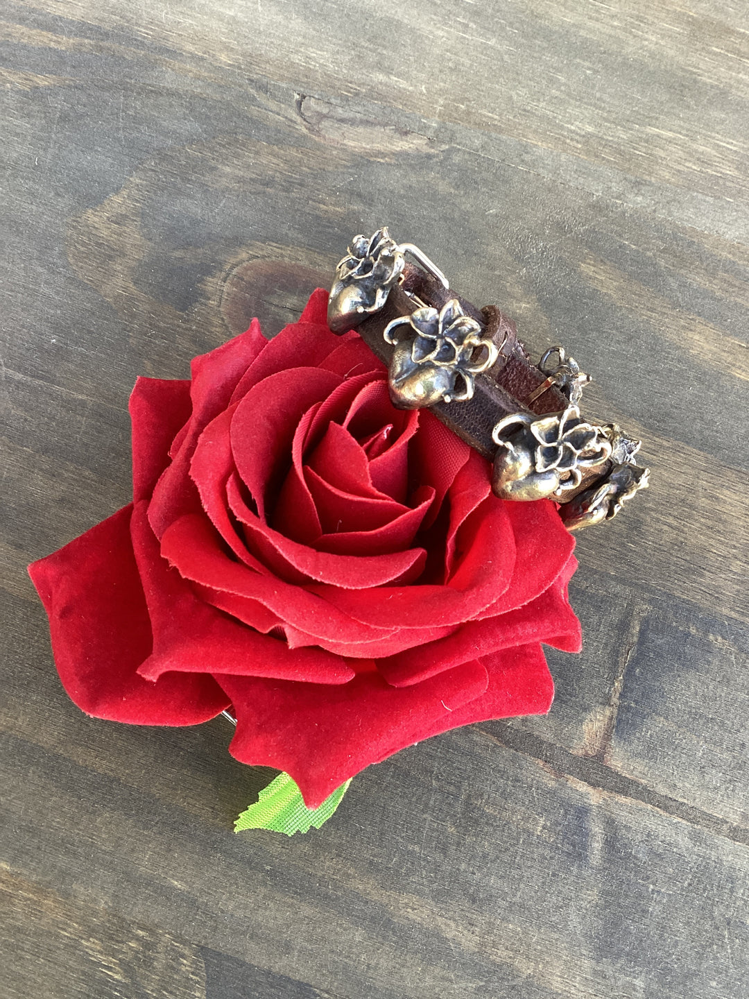 Patina Floral Heart Bracelet