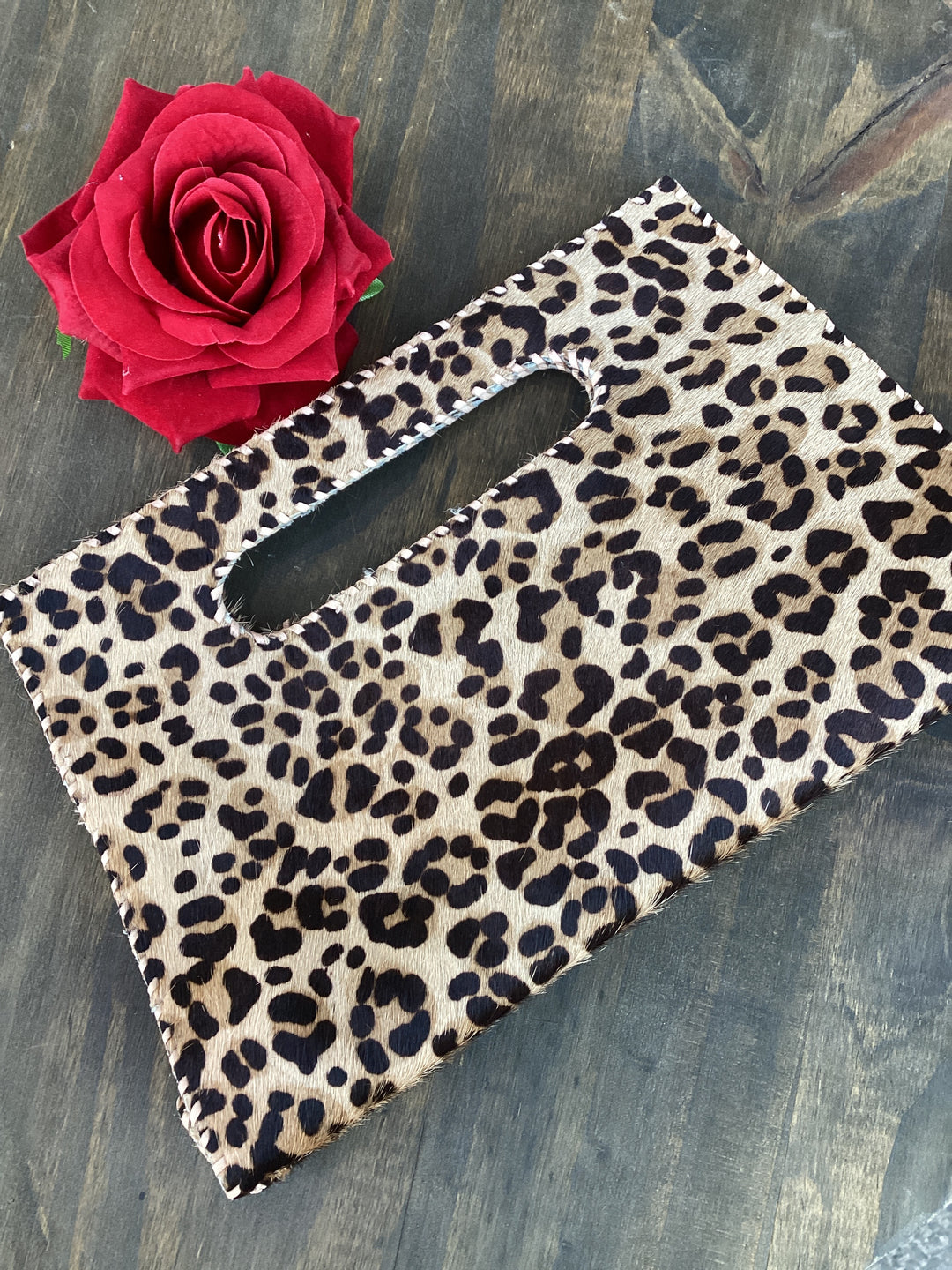 Lexie Leopard Clutch