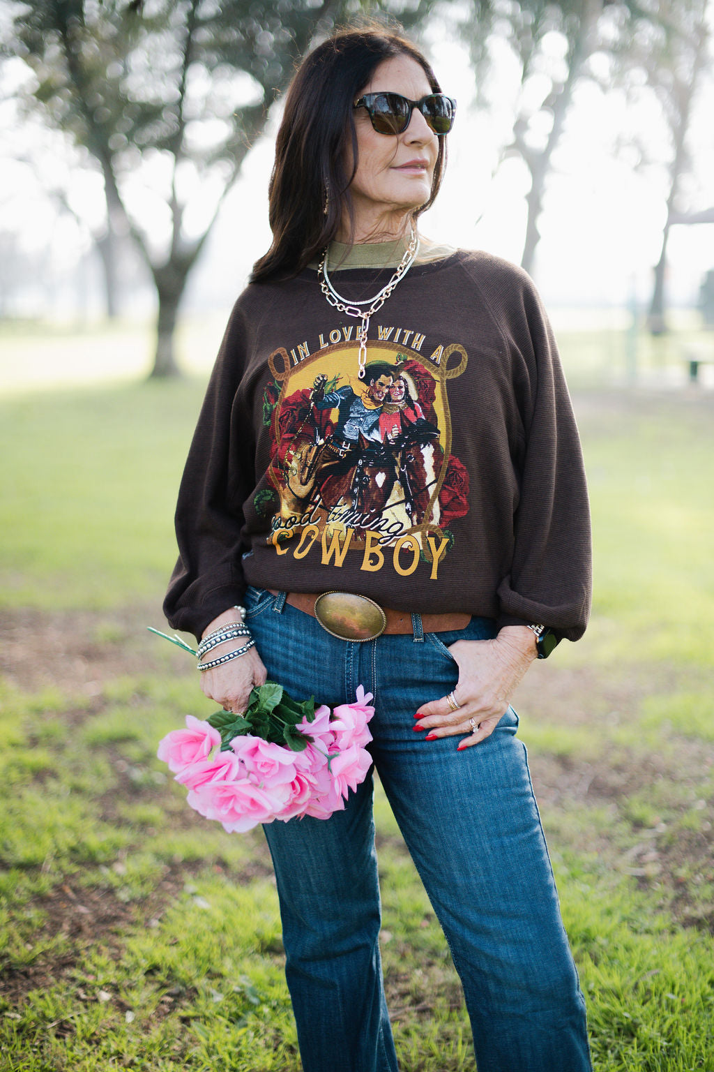 Good Timing Brown Crew Neck