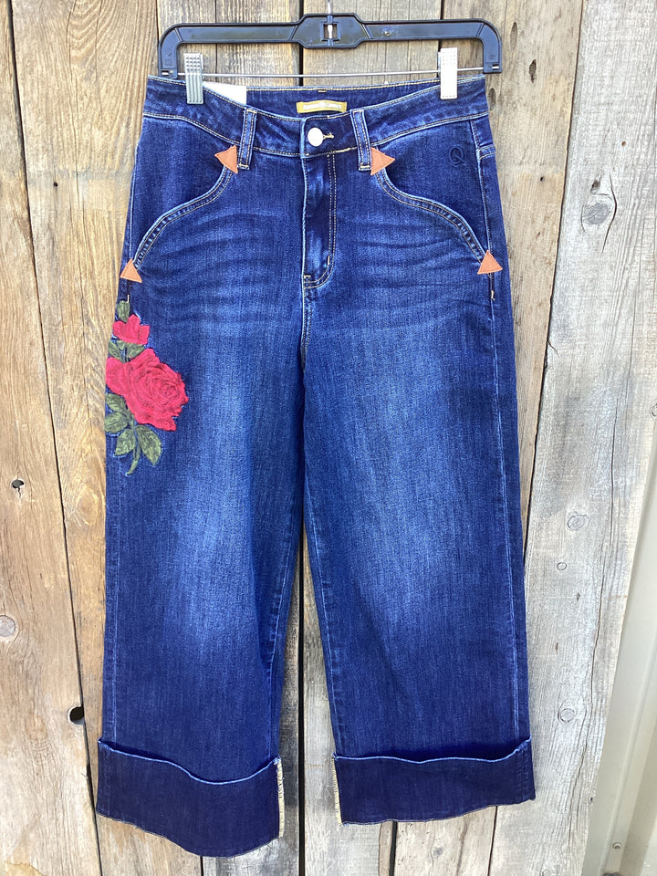 Western Rose Wide Leg Jean