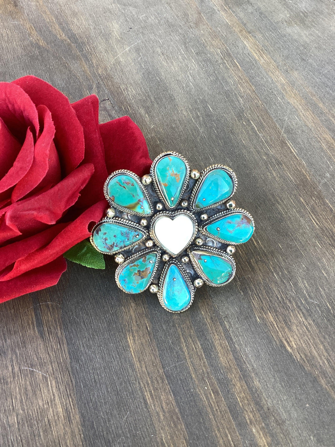Western Wildflower Heart Ring