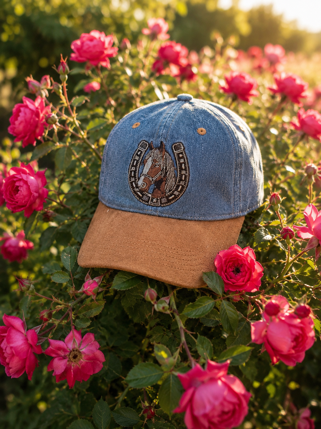 Denim Horseshoe Cap