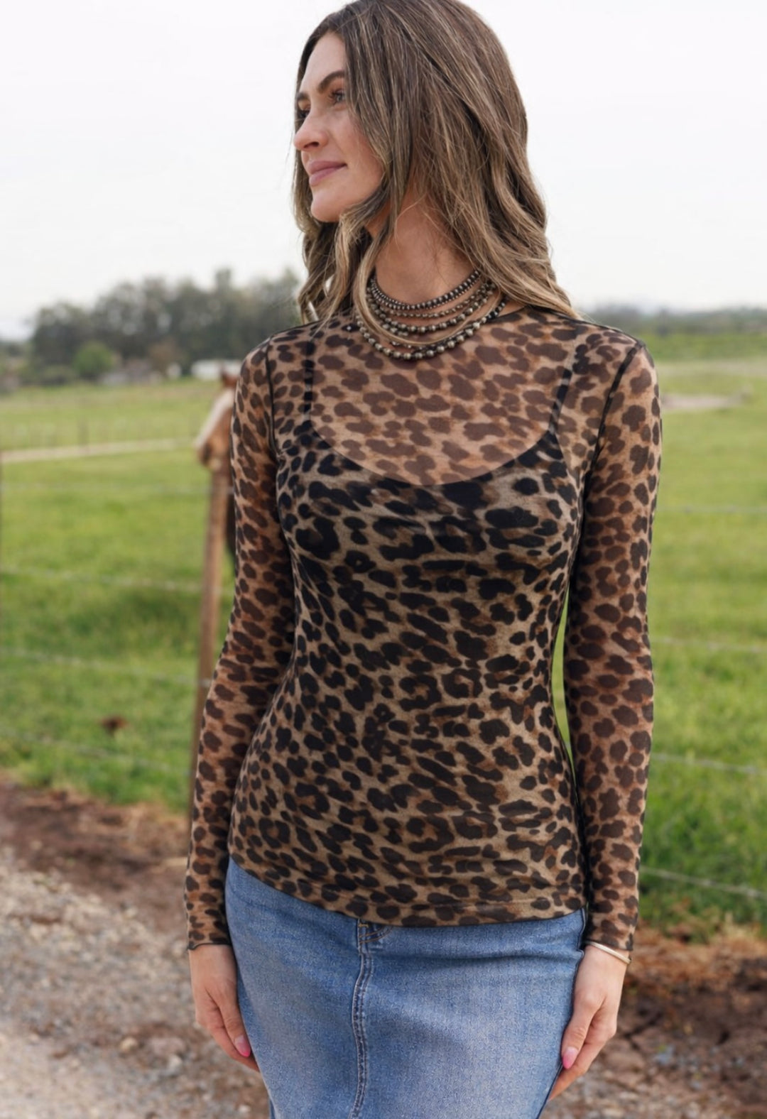 Leopard Lou Mesh Top
