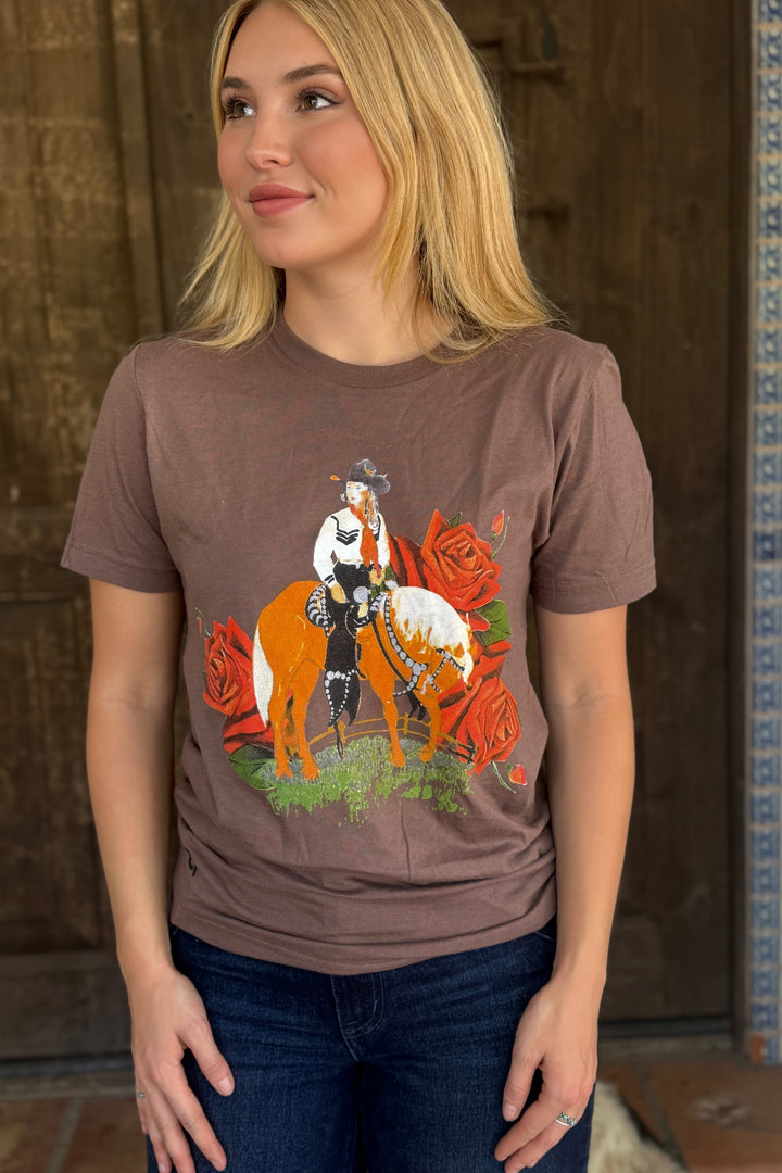 Cowgirls in Heaven Brown Tee