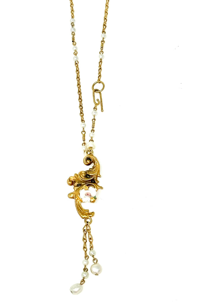 Golden Rose Charm Necklace