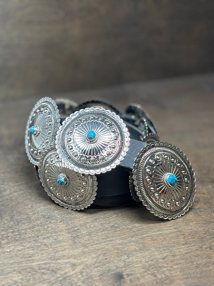 Silver Sundial Concho Belt