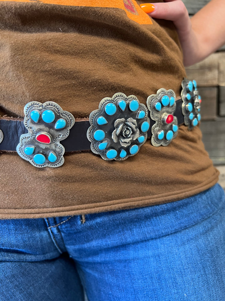 Sweet Rose Bud Concho Belt