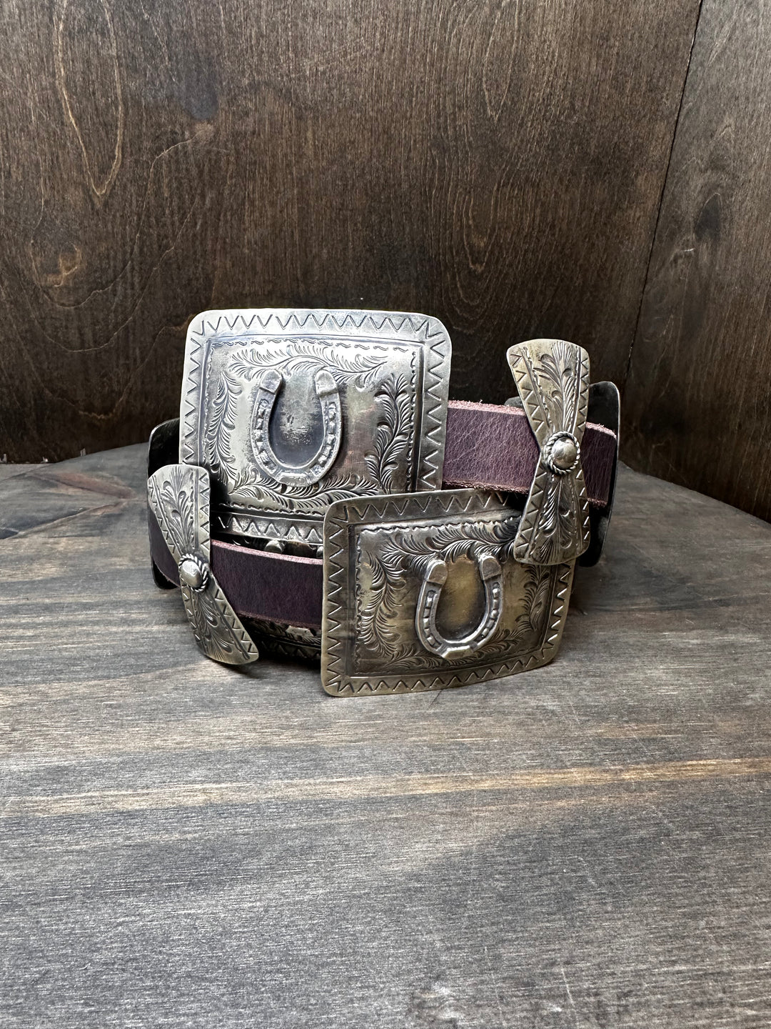 Lucky Horseshoe Concho Belt