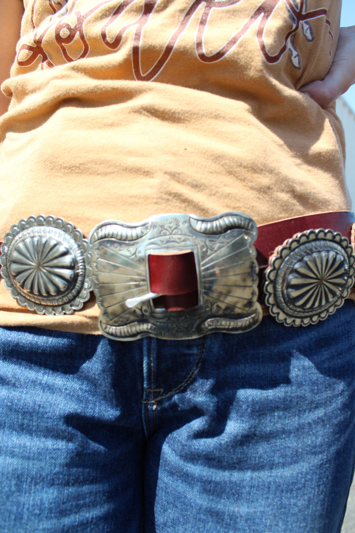 Rainkissed Silver Concho Belt