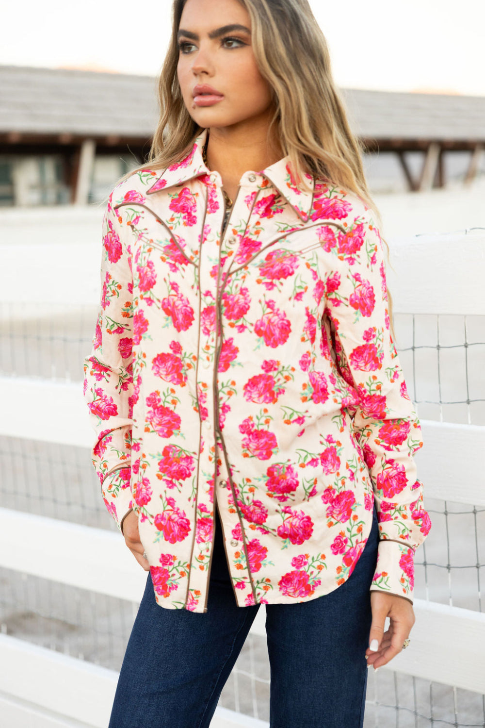 Wild Rose Button Up