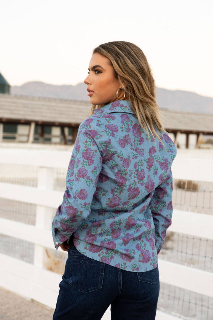 Denim Rose Button Up 🔜