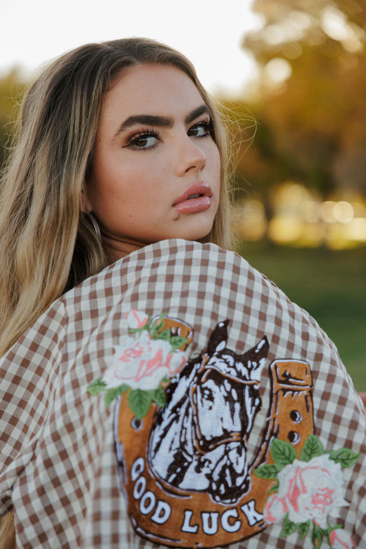 Western Gingham Blouse