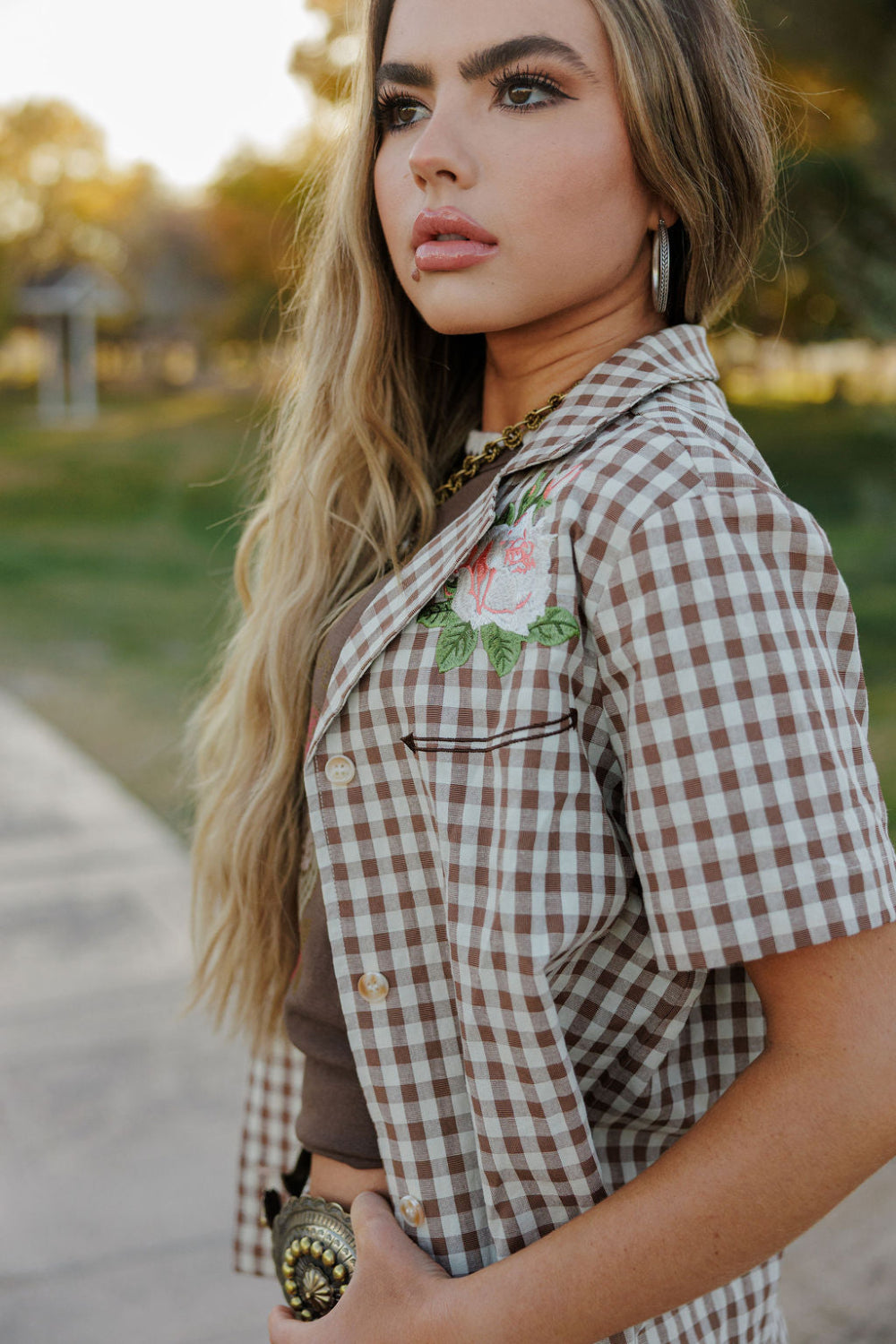 Western Gingham Blouse