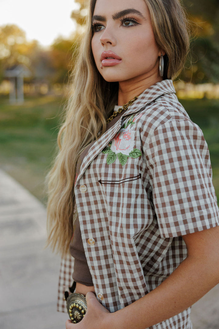 Western Gingham Blouse