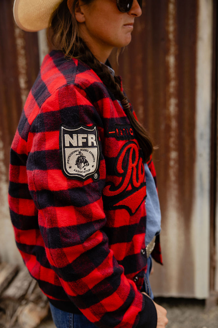 Pre-Order: Red Plaid NFR Bomber Jacket