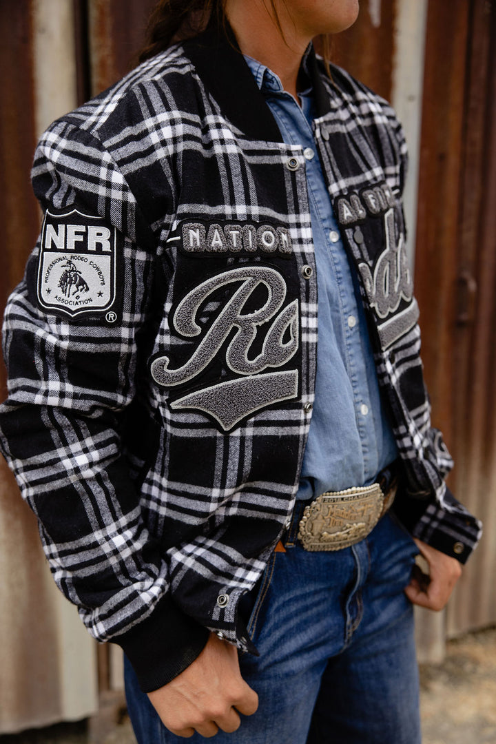 Gray Plaid NFR Bomber Jacket🔜
