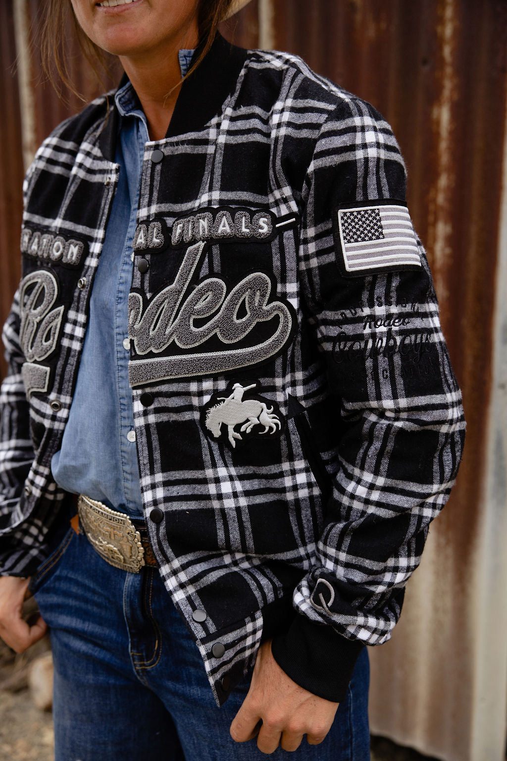 Gray Plaid NFR Bomber Jacket🔜