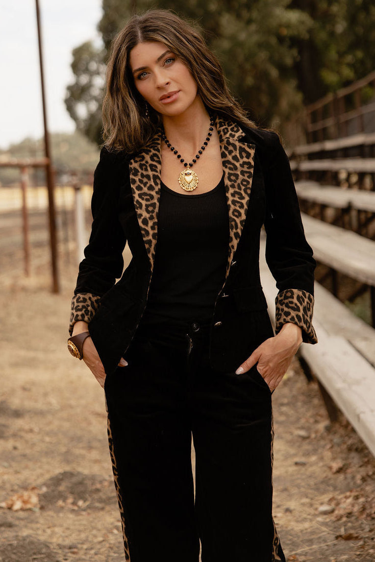 Lady in Leopard Blazer