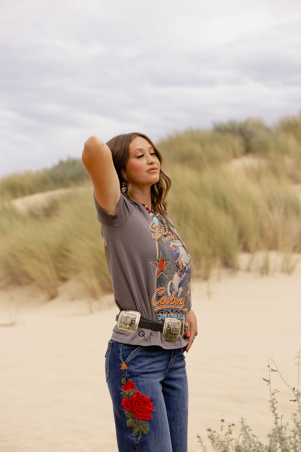 Western Rose Wide Leg Jean
