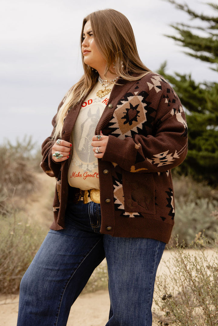 Meysa Ridge Brown Cardigan