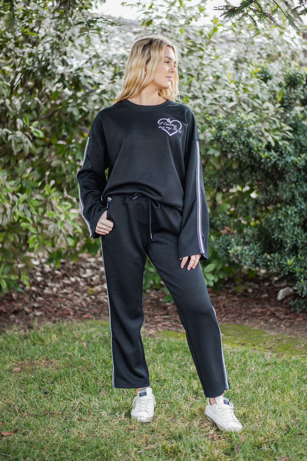 A Cowboy Has My Heart Black Sweater