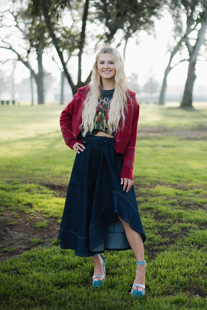 Denim Buckle Skirt