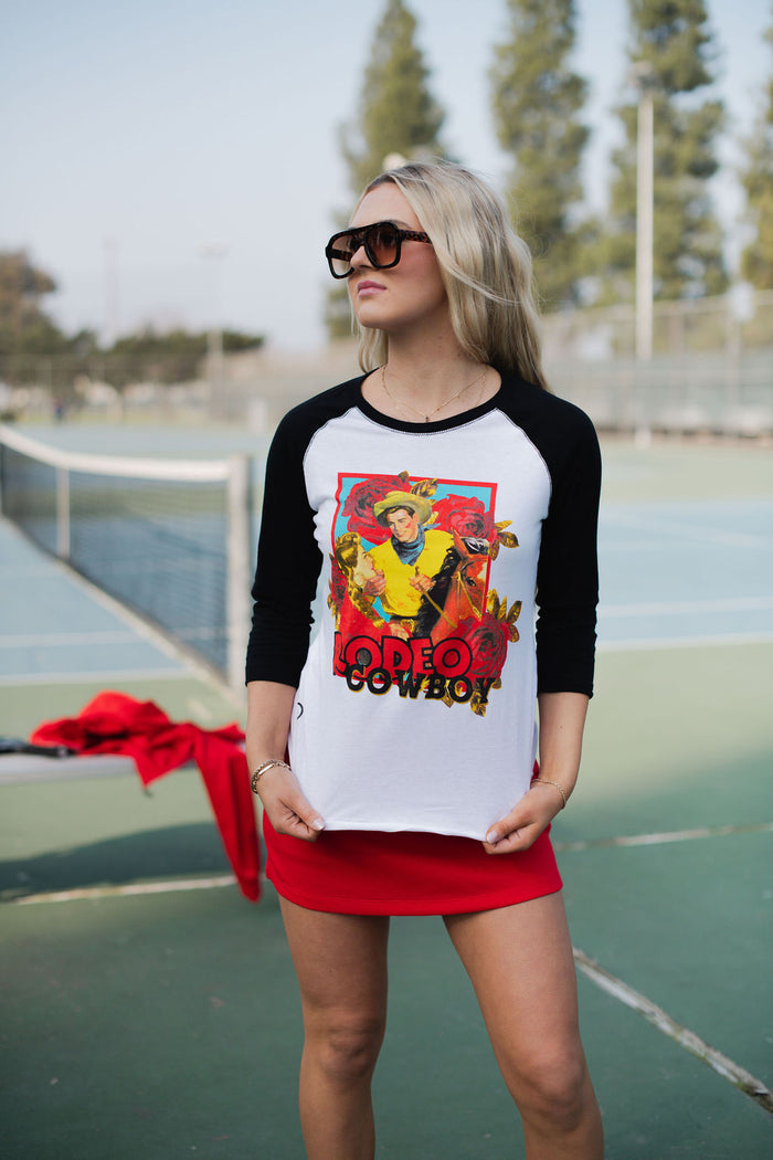 Rodeo Cowboy Baseball Tee
