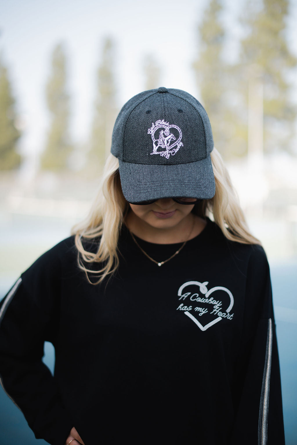 A Cowboy Has My Heart Black Sweater