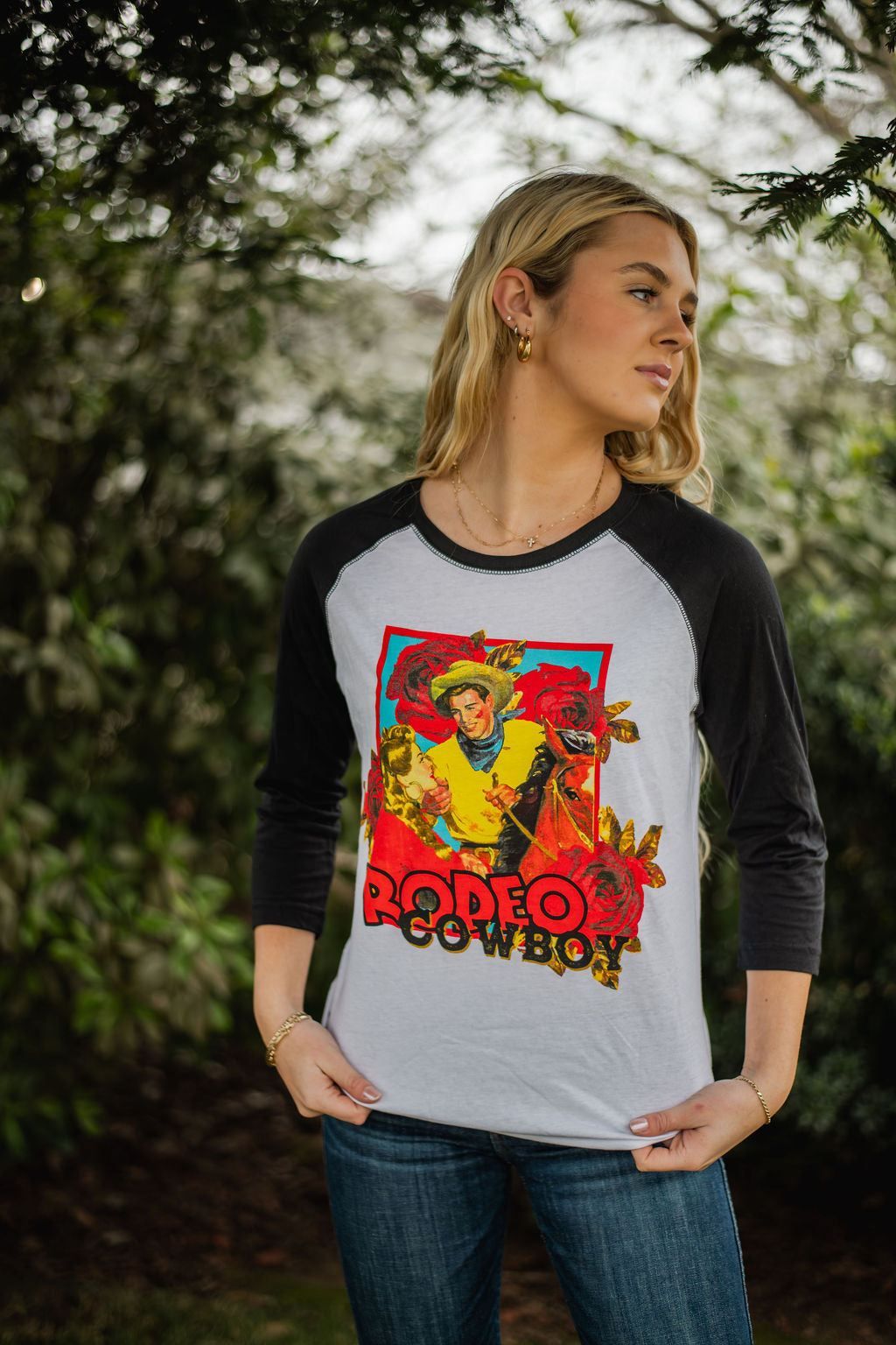 Rodeo Cowboy Baseball Tee