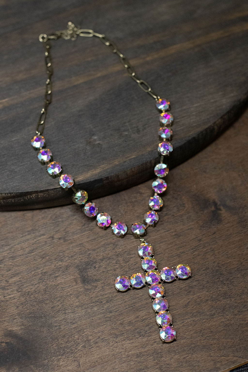 Caring Crystal Cross Necklace