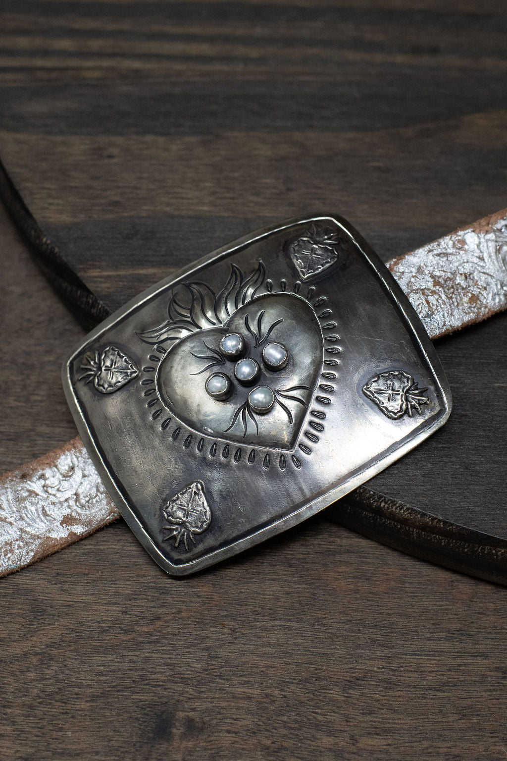 Pearls Sacred Heart Concho Belt