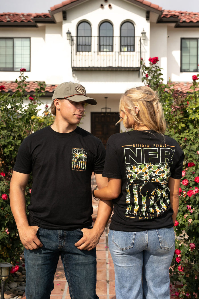 Camo Flag Black Tee