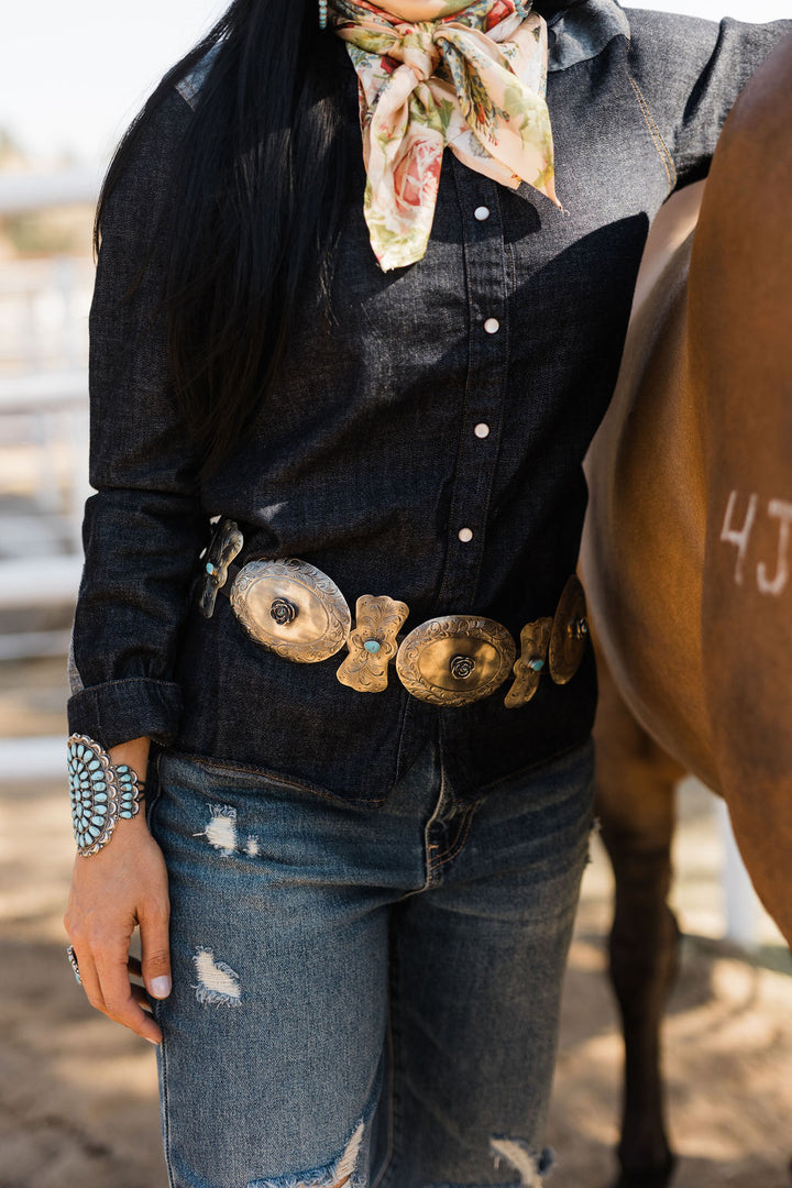 Rose Roundup Concho Belt