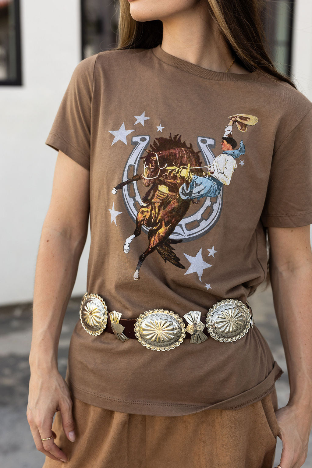 Shoot For the Stars Brown Tee
